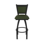 870 Hadleigh Swivel Stool with Black Wrinkle Finish and Canter Pine Seat and Back, AGS-87025BW010