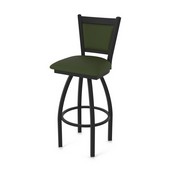 870 Hadleigh Swivel Stool with Black Wrinkle Finish and Canter Pine Seat and Back, AGS-87025BW010