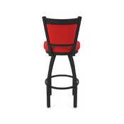 870 Hadleigh Swivel Stool with Black Wrinkle Finish and Canter Red Seat and Back, AGS-87025BW011