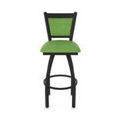870 Hadleigh Swivel Stool with Black Wrinkle Finish and Graph Parrot Seat and Back, AGS-87025BW015