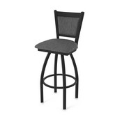870 Hadleigh Swivel Stool with Black Wrinkle Finish and Graph Coal Seat and Back, AGS-87025BW018