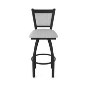 870 Hadleigh Swivel Stool with Black Wrinkle Finish and Graph Alpine Seat and Back, AGS-87025BW020
