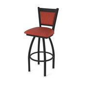 870 Hadleigh Swivel Stool with Black Wrinkle Finish and Graph Poppy Seat and Back, AGS-87025BW021