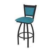 870 Hadleigh Swivel Stool with Black Wrinkle Finish and Graph Tidal Seat and Back, AGS-87025BW022