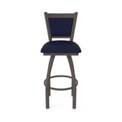 870 Hadleigh Swivel Stool with Bronze Finish and Canter Twilight Seat and Back, AGS-87025BZ002