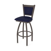 870 Hadleigh Swivel Stool with Bronze Finish and Canter Twilight Seat and Back, AGS-87025BZ002