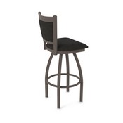 870 Hadleigh Swivel Stool with Bronze Finish and Canter Espresso Seat and Back, AGS-87025BZ003