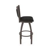870 Hadleigh Swivel Stool with Bronze Finish and Canter Espresso Seat and Back, AGS-87025BZ003