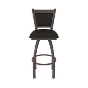 870 Hadleigh Swivel Stool with Bronze Finish and Canter Espresso Seat and Back, AGS-87025BZ003