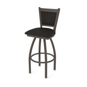 870 Hadleigh Swivel Stool with Bronze Finish and Canter Espresso Seat and Back, AGS-87025BZ003