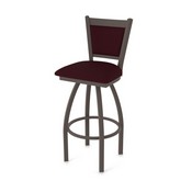 870 Hadleigh Swivel Stool with Bronze Finish and Canter Bordeaux Seat and Back, AGS-87025BZ005