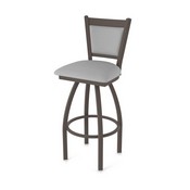 870 Hadleigh Swivel Stool with Bronze Finish and Canter Folkstone Grey Seat and Back, AGS-87025BZ007