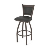 870 Hadleigh Swivel Stool with Bronze Finish and Canter Iron Seat and Back, AGS-87025BZ008