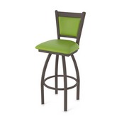 870 Hadleigh Swivel Stool with Bronze Finish and Canter Kiwi Green Seat and Back, AGS-87025BZ009