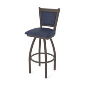 870 Hadleigh Swivel Stool with Bronze Finish and Graph Anchor Seat and Back, AGS-87025BZ014