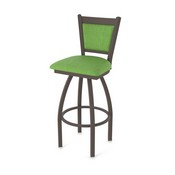 870 Hadleigh Swivel Stool with Bronze Finish and Graph Parrot Seat and Back, AGS-87025BZ015