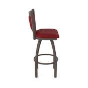 870 Hadleigh Swivel Stool with Bronze Finish and Graph Ruby Seat and Back, AGS-87025BZ016