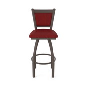 870 Hadleigh Swivel Stool with Bronze Finish and Graph Ruby Seat and Back, AGS-87025BZ016