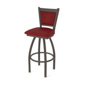 870 Hadleigh Swivel Stool with Bronze Finish and Graph Ruby Seat and Back, AGS-87025BZ016