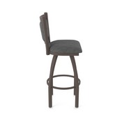 870 Hadleigh Swivel Stool with Bronze Finish and Graph Coal Seat and Back, AGS-87025BZ018