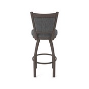 870 Hadleigh Swivel Stool with Bronze Finish and Graph Coal Seat and Back, AGS-87025BZ018