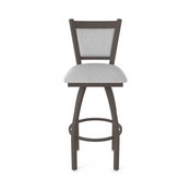 870 Hadleigh Swivel Stool with Bronze Finish and Graph Alpine Seat and Back, AGS-87025BZ020