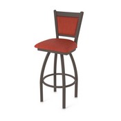 870 Hadleigh Swivel Stool with Bronze Finish and Graph Poppy Seat and Back, AGS-87025BZ021