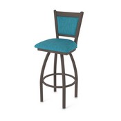 870 Hadleigh Swivel Stool with Bronze Finish and Graph Tidal Seat and Back, AGS-87025BZ022