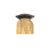 870 Hadleigh Swivel Stool with Bronze Finish and Natural Oak Seat and Black Vinyl Back, AGS-87025BZNatOak