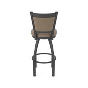870 Hadleigh Swivel Stool with Pewter Finish and Canter Earth Seat and Back, AGS-87025PW006