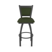 870 Hadleigh Swivel Stool with Pewter Finish and Canter Pine Seat and Back, AGS-87025PW010