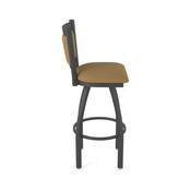 870 Hadleigh Swivel Stool with Pewter Finish and Canter Saddle Seat and Back, AGS-87025PW012