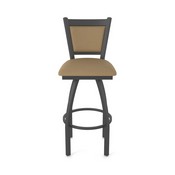 870 Hadleigh Swivel Stool with Pewter Finish and Canter Sand Seat and Back, AGS-87025PW013