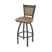 870 Hadleigh Swivel Stool with Pewter Finish and Canter Sand Seat and Back, AGS-87025PW013