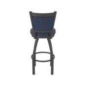 870 Hadleigh Swivel Stool with Pewter Finish and Graph Anchor Seat and Back, AGS-87025PW014