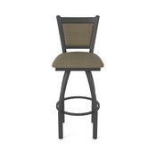 870 Hadleigh Swivel Stool with Pewter Finish and Graph Cork Seat and Back, AGS-87025PW017