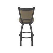 870 Hadleigh Swivel Stool with Pewter Finish and Graph Cork Seat and Back, AGS-87025PW017