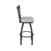870 Hadleigh Swivel Stool with Pewter Finish and Graph Alpine Seat and Back, AGS-87025PW020