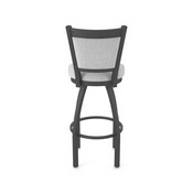 870 Hadleigh Swivel Stool with Pewter Finish and Graph Alpine Seat and Back, AGS-87025PW020
