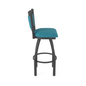 870 Hadleigh Swivel Stool with Pewter Finish and Graph Tidal Seat and Back, AGS-87025PW022