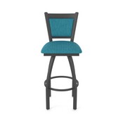 870 Hadleigh Swivel Stool with Pewter Finish and Graph Tidal Seat and Back, AGS-87025PW022