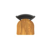 870 Hadleigh Swivel Stool with Pewter Finish and Medium Oak Seat and Black Vinyl Back, AGS-87025PWMedOak