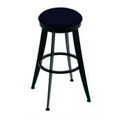 900 Laser 30" Swivel Bar Stool with Black Wrinkle Finish and Canter Twilight Seat, 90030BW002