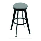 900 Laser 30" Swivel Bar Stool with Black Wrinkle Finish and Canter Folkstone Grey Seat, 90030BW007