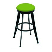 900 Laser 30" Swivel Bar Stool with Black Wrinkle Finish and Canter Kiwi Green Seat, 90030BW009