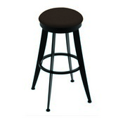 900 Laser 30" Swivel Bar Stool with Black Wrinkle Finish and Rein Coffee Seat, 90030BW025