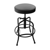 910 Industrial-Adjustable Stool with Black Wrinkle Finish and Canter Folkstone Grey Seat, 910BW007