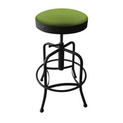 910 Industrial-Adjustable Stool with Black Wrinkle Finish and Canter Kiwi Green Seat, 910BW009