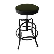 910 Industrial-Adjustable Stool with Black Wrinkle Finish and Canter Pine Seat, 910BW010