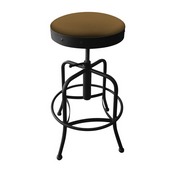 910 Industrial-Adjustable Stool with Black Wrinkle Finish and Canter Saddle Seat, 910BW012